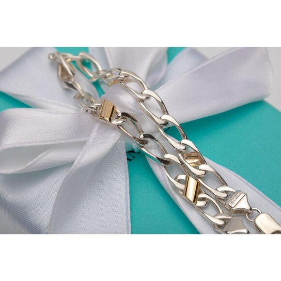 Gorgeous Tiffany & Co. Classic Cuban Vintage Bracelet in 18k Gold and Silver - Picture 9 of 10